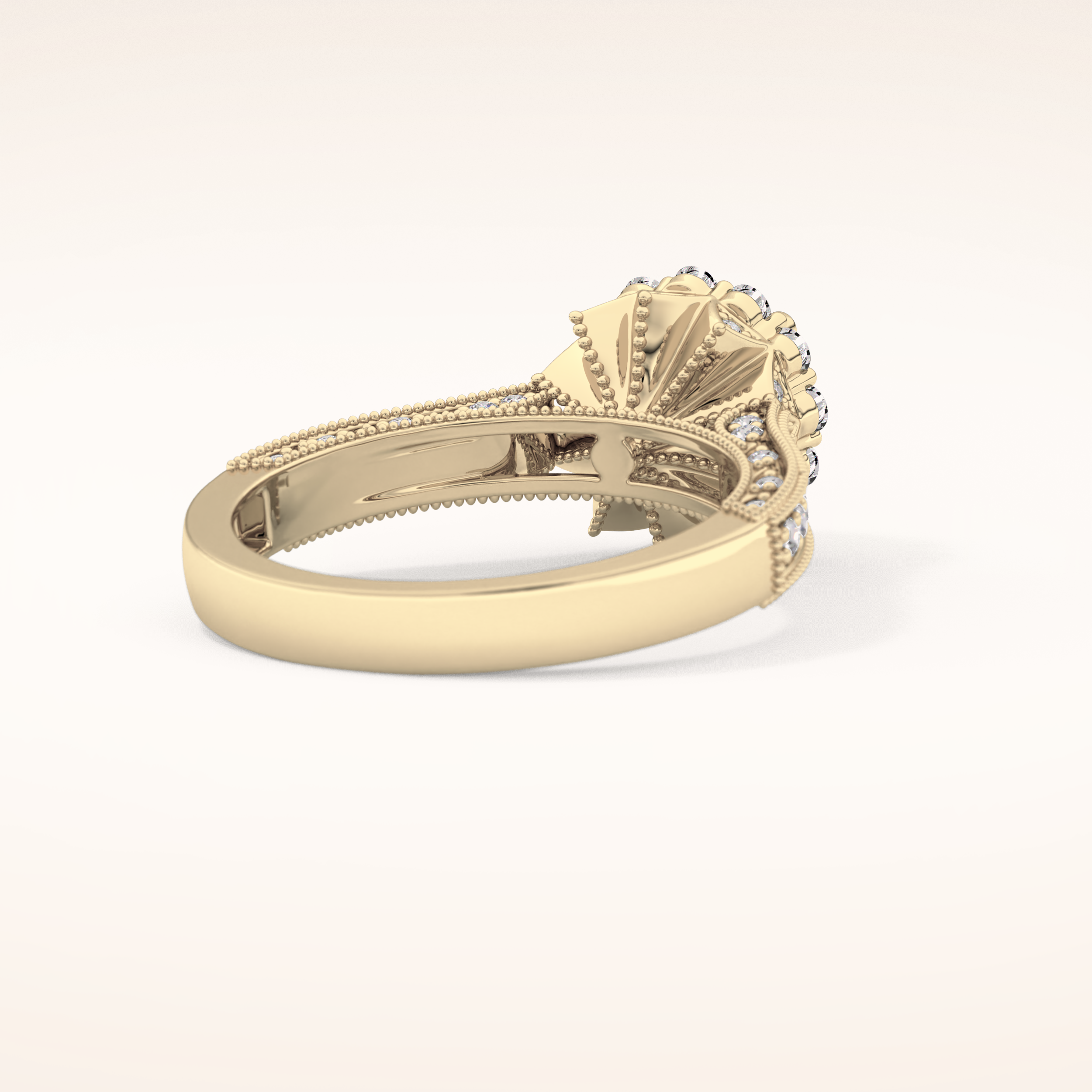 0.79 CT Round Shaped Halo & Pave Moissanite Engagement Ring