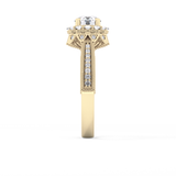 Round Halo & Pave Lab Grown Diamond Engagement Ring