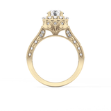 Round Halo & Pave Lab Grown Diamond Engagement Ring