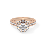 Round Halo & Pave Lab Grown Diamond Engagement Ring