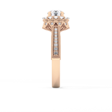 Round Halo & Pave Lab Grown Diamond Engagement Ring