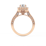 Round Halo & Pave Lab Grown Diamond Engagement Ring