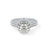 Round Halo & Pave Lab Grown Diamond Engagement Ring