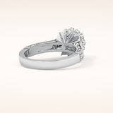 0.79 CT Round Shaped Halo & Pave Moissanite Engagement Ring