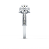 Round Halo & Pave Lab Grown Diamond Engagement Ring