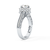 Round Halo & Pave Lab Grown Diamond Engagement Ring