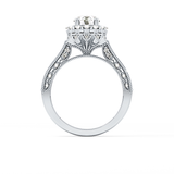 Round Halo & Pave Lab Grown Diamond Engagement Ring