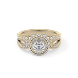 Round Halo & Pave Lab Grown Diamond Engagement Ring