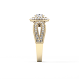 Round Halo & Pave Lab Grown Diamond Engagement Ring