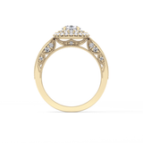Round Halo & Pave Lab Grown Diamond Engagement Ring