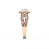 Round Halo & Pave Lab Grown Diamond Engagement Ring