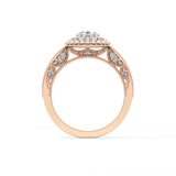 Round Halo & Pave Lab Grown Diamond Engagement Ring