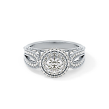 Round Halo & Pave Lab Grown Diamond Engagement Ring