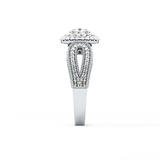 Round Halo & Pave Lab Grown Diamond Engagement Ring