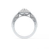 Round Halo & Pave Lab Grown Diamond Engagement Ring