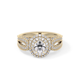 Oval Double Halo & Pave Lab Grown Diamond Engagement Ring