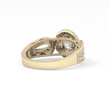 Oval Double Halo & Pave Lab Grown Diamond Engagement Ring