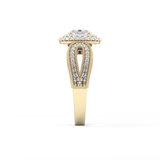 Oval Double Halo & Pave Lab Grown Diamond Engagement Ring