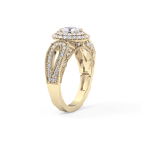 Oval Double Halo & Pave Lab Grown Diamond Engagement Ring