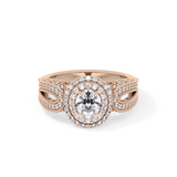 Oval Double Halo & Pave Lab Grown Diamond Engagement Ring