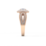 Oval Double Halo & Pave Lab Grown Diamond Engagement Ring