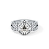Oval Double Halo & Pave Lab Grown Diamond Engagement Ring