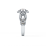 Oval Double Halo & Pave Lab Grown Diamond Engagement Ring