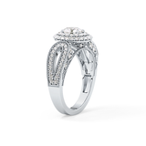 Oval Double Halo & Pave Lab Grown Diamond Engagement Ring