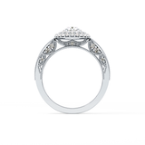 Oval Double Halo & Pave Lab Grown Diamond Engagement Ring