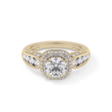 Round Halo & Pave Lab Grown Diamond Engagement Ring