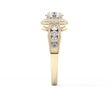 Round Halo & Pave Lab Grown Diamond Engagement Ring