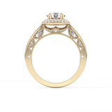 Round Halo & Pave Lab Grown Diamond Engagement Ring