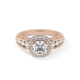 Round Halo & Pave Lab Grown Diamond Engagement Ring