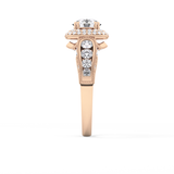 Round Halo & Pave Lab Grown Diamond Engagement Ring