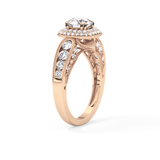 Round Halo & Pave Lab Grown Diamond Engagement Ring