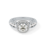 Round Halo & Pave Lab Grown Diamond Engagement Ring