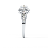 Round Halo & Pave Lab Grown Diamond Engagement Ring