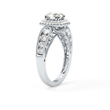 Round Halo & Pave Lab Grown Diamond Engagement Ring