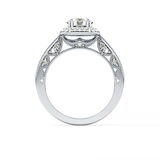 Round Halo & Pave Lab Grown Diamond Engagement Ring