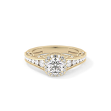 Round Cluster Lab Grown Diamond Engagement Ring