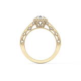 Round Cluster Lab Grown Diamond Engagement Ring