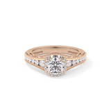 Round Cluster Lab Grown Diamond Engagement Ring