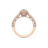 Round Cluster Lab Grown Diamond Engagement Ring