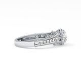 Round Cluster Lab Grown Diamond Engagement Ring