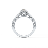 Round Cluster Lab Grown Diamond Engagement Ring
