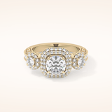 0.84 CT Round Shaped Cluster Moissanite Engagement Ring