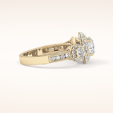 0.84 CT Round Shaped Cluster Moissanite Engagement Ring