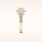 0.84 CT Round Shaped Cluster Moissanite Engagement Ring