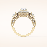 0.84 CT Round Shaped Cluster Moissanite Engagement Ring