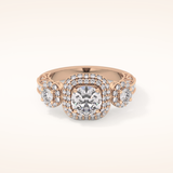 0.84 CT Round Shaped Cluster Moissanite Engagement Ring